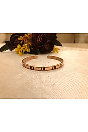 Saf Bakır Bileklik Dik Çizgi Model-her Bileğe Uygun-unisex