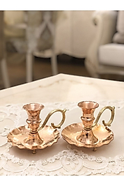 Bakır Fırfırlı Şamdan&şinanay 2'li