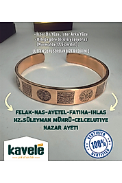 Ham Saf Bakır Ayetel Kürsi Zeolit Kumlu Bakır Bileklik