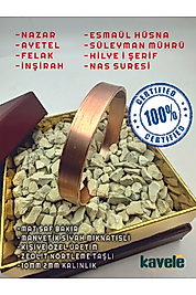 Saf Bakır El Yapımı Desenli Şans Bileklik %100 Dövmeli Bakır her bileğe uygun