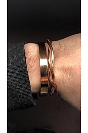 2 Li Set Saf Bakır Bileklik -burgu Ve Düz