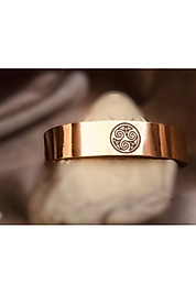 Saf Bakır Bileklik Şans Bilekliği Triskelion Sembolü Bileklik