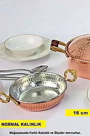 16 Cm Kalın Bakır Sahan Yumurta Tava Kuymak Menemen Tava 16 Cm