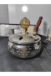 Bakır Lüx Tütsülük Buhurdanlık Sosluk Desenli Gümüş-Oksit Bakır-Bakır