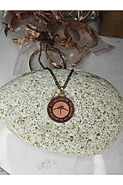 %100 Gerçek Saf Bakır Motifli Bakır Kolye -Hiçlik Sembollü Kolye