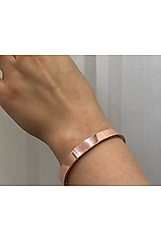 Mıktanıslı Bakır Bileklik Düz 10 Mm Model Stres Kutulu Hediyelik