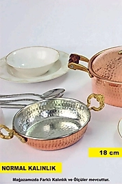 18 Cm Dövme Bakır Sahan Yumurta Tava Kuymak Menemen Tava 18 Cm