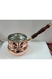 Bakır Dövme Büyük Boy Sütlük Büyük Boy Cezve Ve Sosluk