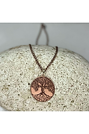 %100 Gerçek Saf Bakır Motifli Bakır Kolye -Hayat Ağaçlı Kolye