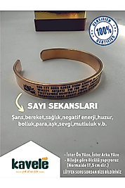 Ham Saf Bakır Sayı Sekanslı Bakır Bileklik-Hediyelik Kutuda