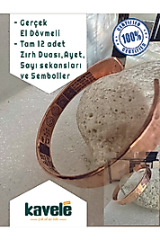 Ham Saf Bakır Full Koruma Zırhlı El Dövmeli Bileklik 17 Cm 35-40gr