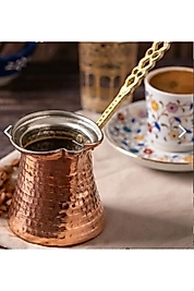Maraş Dövmeli Bakır Cezve, Kahve Cezvesi, Kahve Pişirme Cezvesi 4 Kişilik