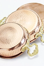 3 Lü Kalın Bakır Sahan Yumurta Kalın Tava Seti