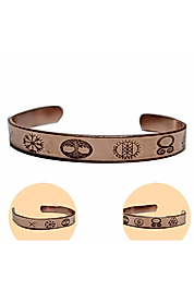 %100 Saf Bakır Viking Şans Bileklik Yüzük Set Unisex