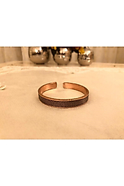 Saf Bakır Bileklik Motifli-her Bileğe Uygun-geçmeli-unisex-
