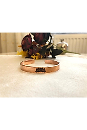 Saf Bakır Bileklik-lotus--her Bileğe Uygun-geçmeli-unisex-
