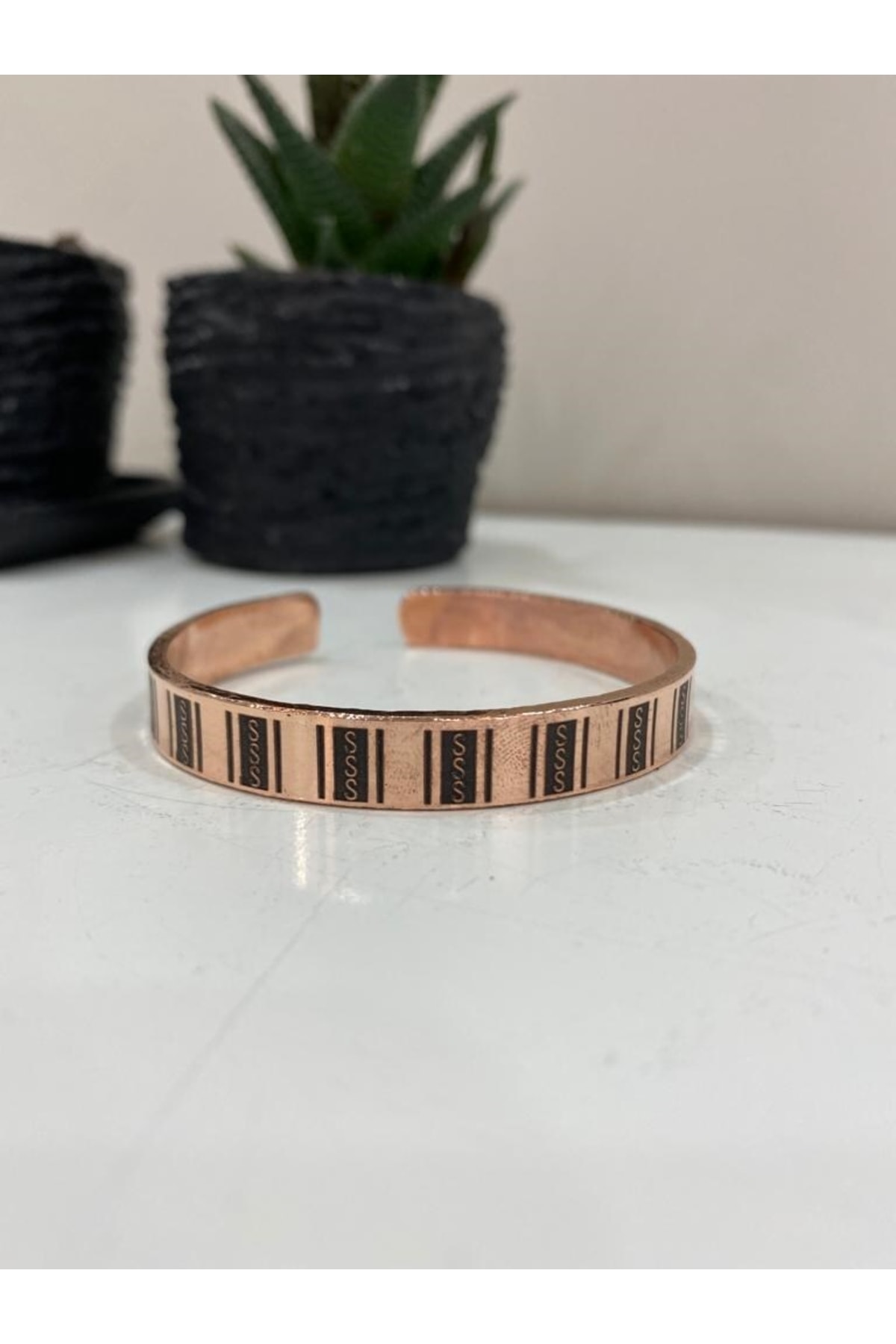 Saf Bakır Bileklik -her Bileğe Uygun-geçmeli-unisex-