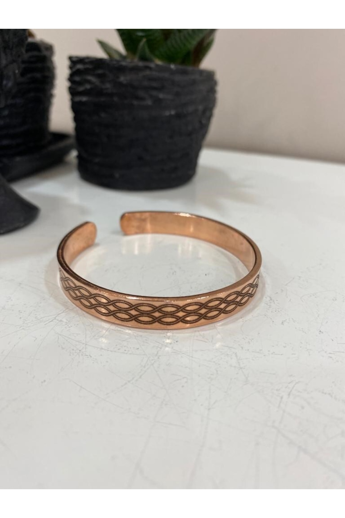 Saf Bakır Bileklik -her Bileğe Uygun-geçmeli-unisex-