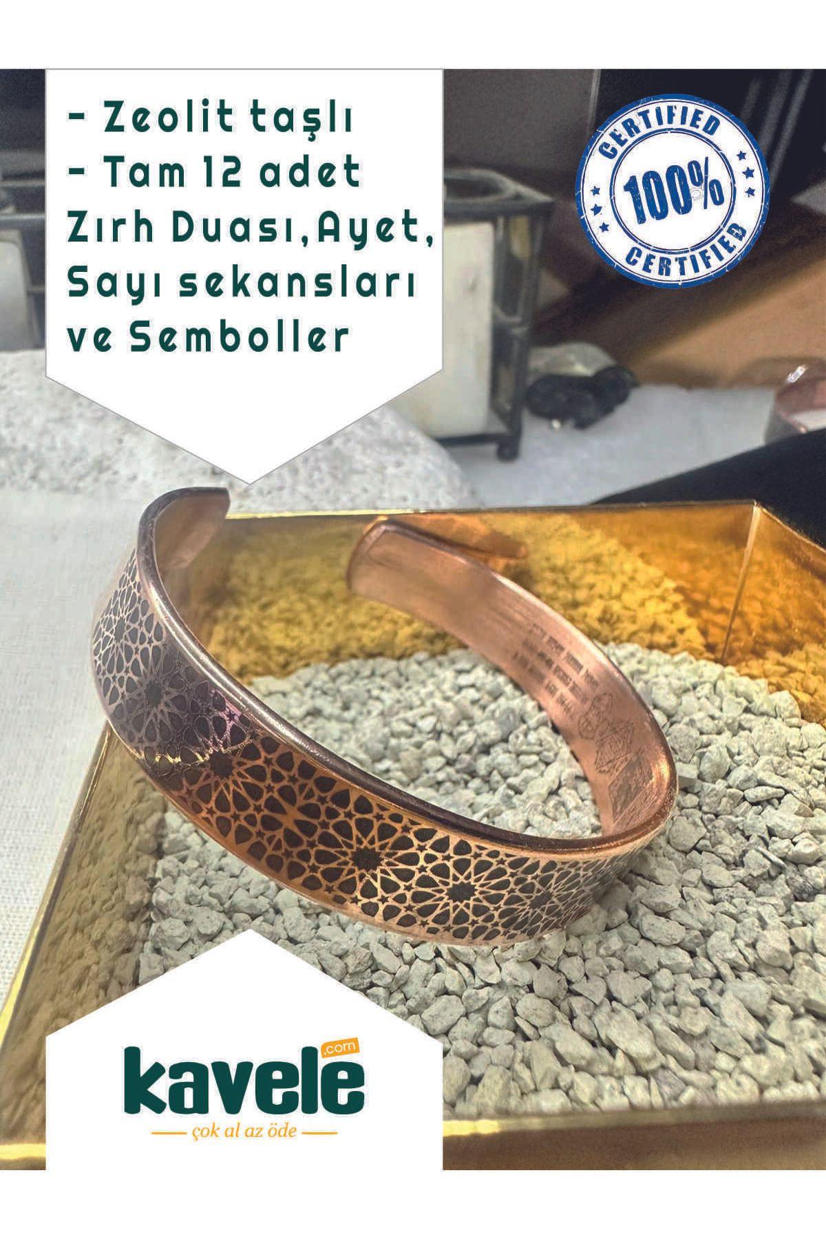 Ham Saf Bakır Full Koruma Zırhlı Motifli Özel Kumlu Bileklik 17 Cm 35-40gr
