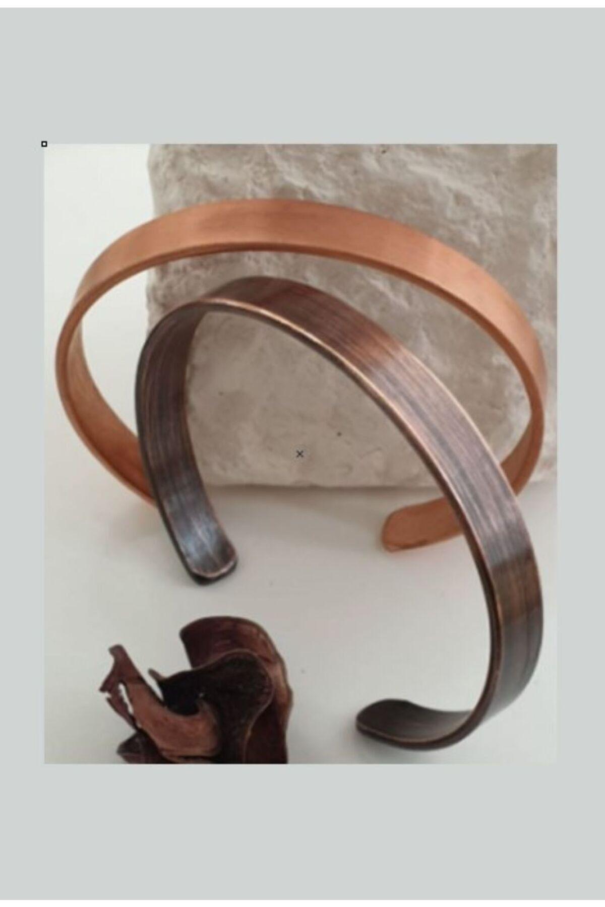 %100 Saf Bakır Düz Oksitli Bileklik Kararmaz