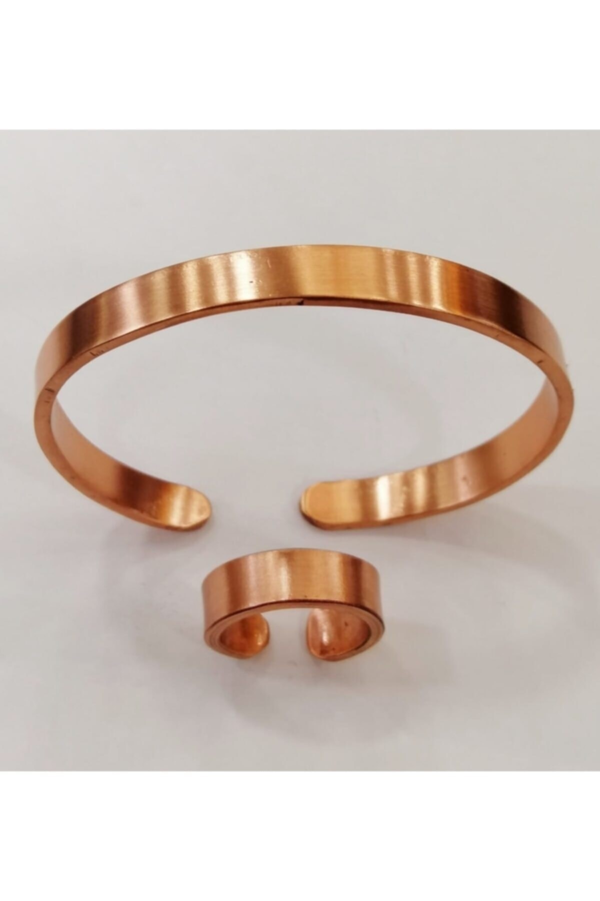 Saf %100 El Yapımı Bakır Bileklik Ve Yüzük-her Bileğe Uygun