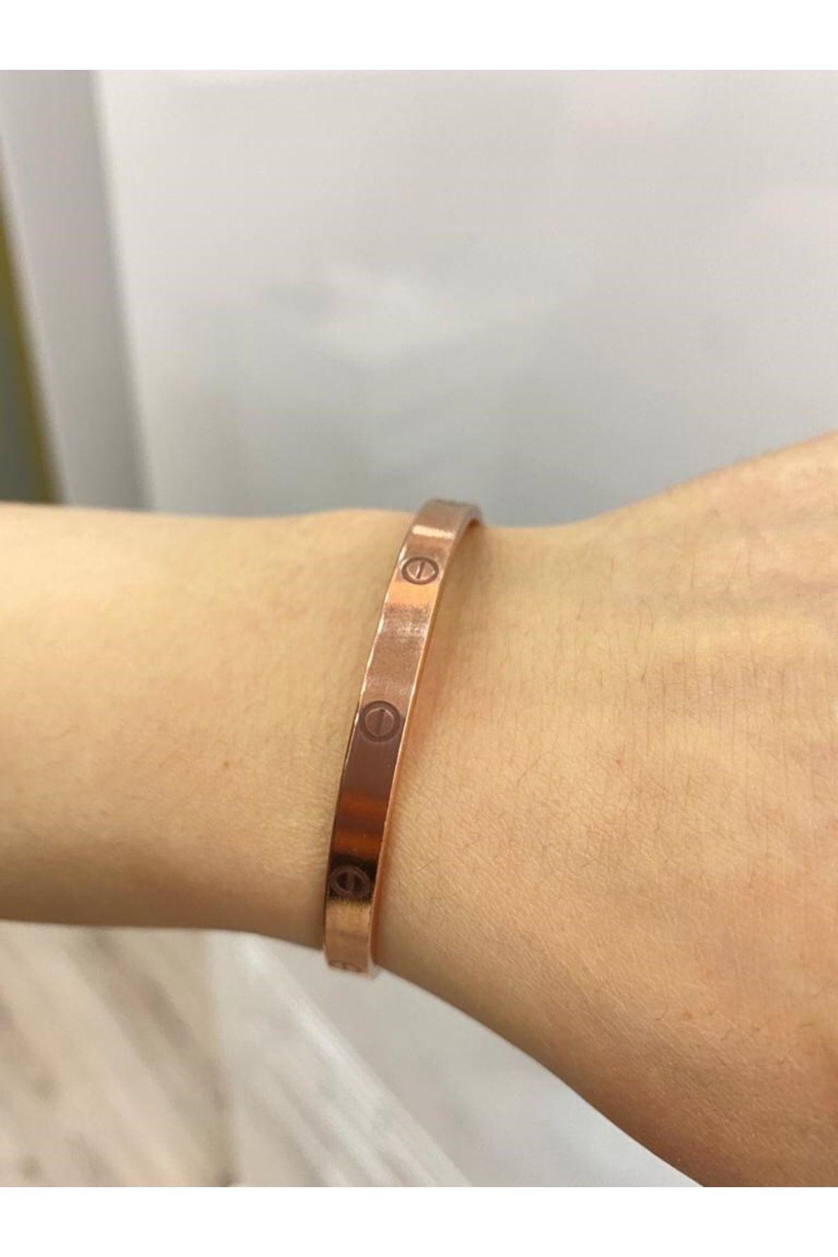 Saf Bakır Bileklik Model -her Bileğe Uygun-geçmeli-unisex-