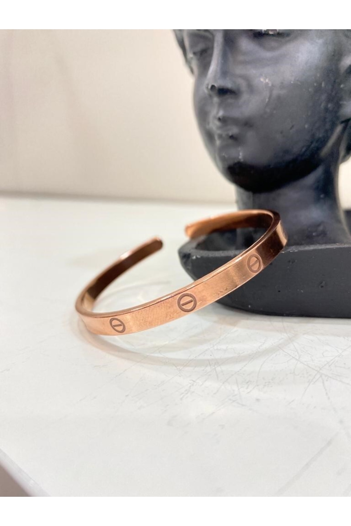 Saf Bakır Bileklik Model -her Bileğe Uygun-geçmeli-unisex-