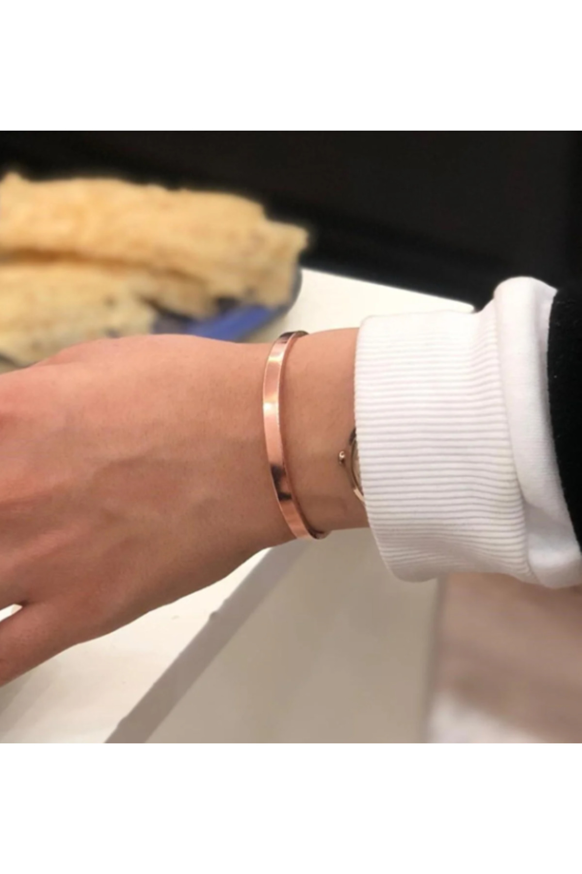 2 Li Saf Düz Ince Bakır Bileklik-cilasız Bileklik