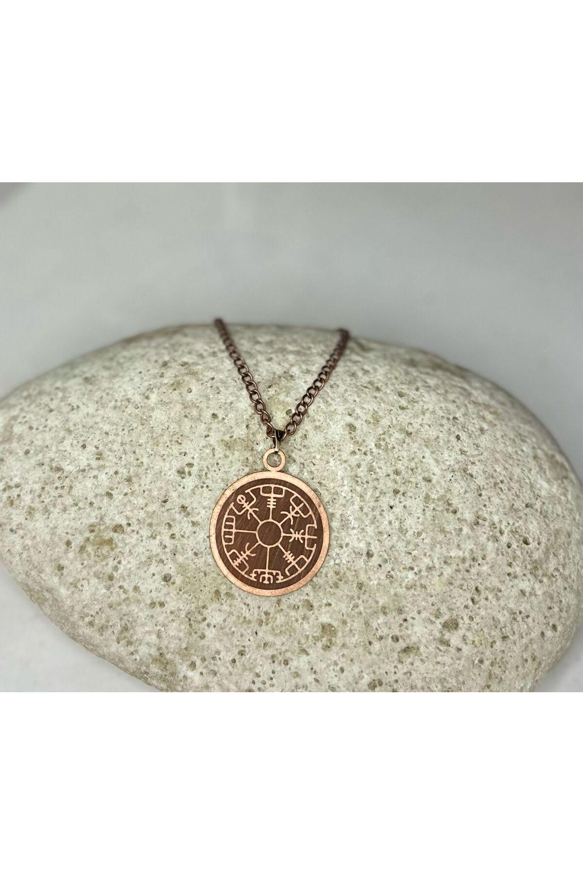 %100 Gerçek Saf Bakır Motifli Bakır Kolye -