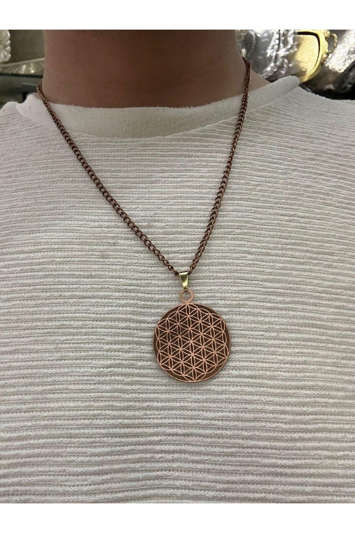 Saf Bakır İşlemeli Kolye İsteğe Bağlı