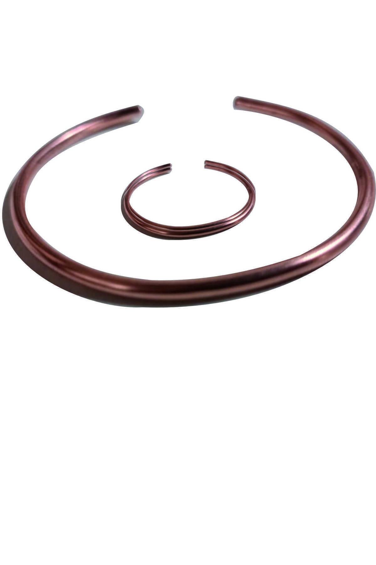%100 Saf Bakır İnce Yüzüklü Bileklik Set Unisex