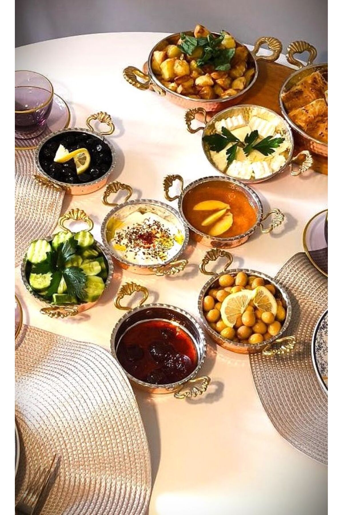 Bakır Kahvaltılık Bakır Mini Kase 6'lı Set