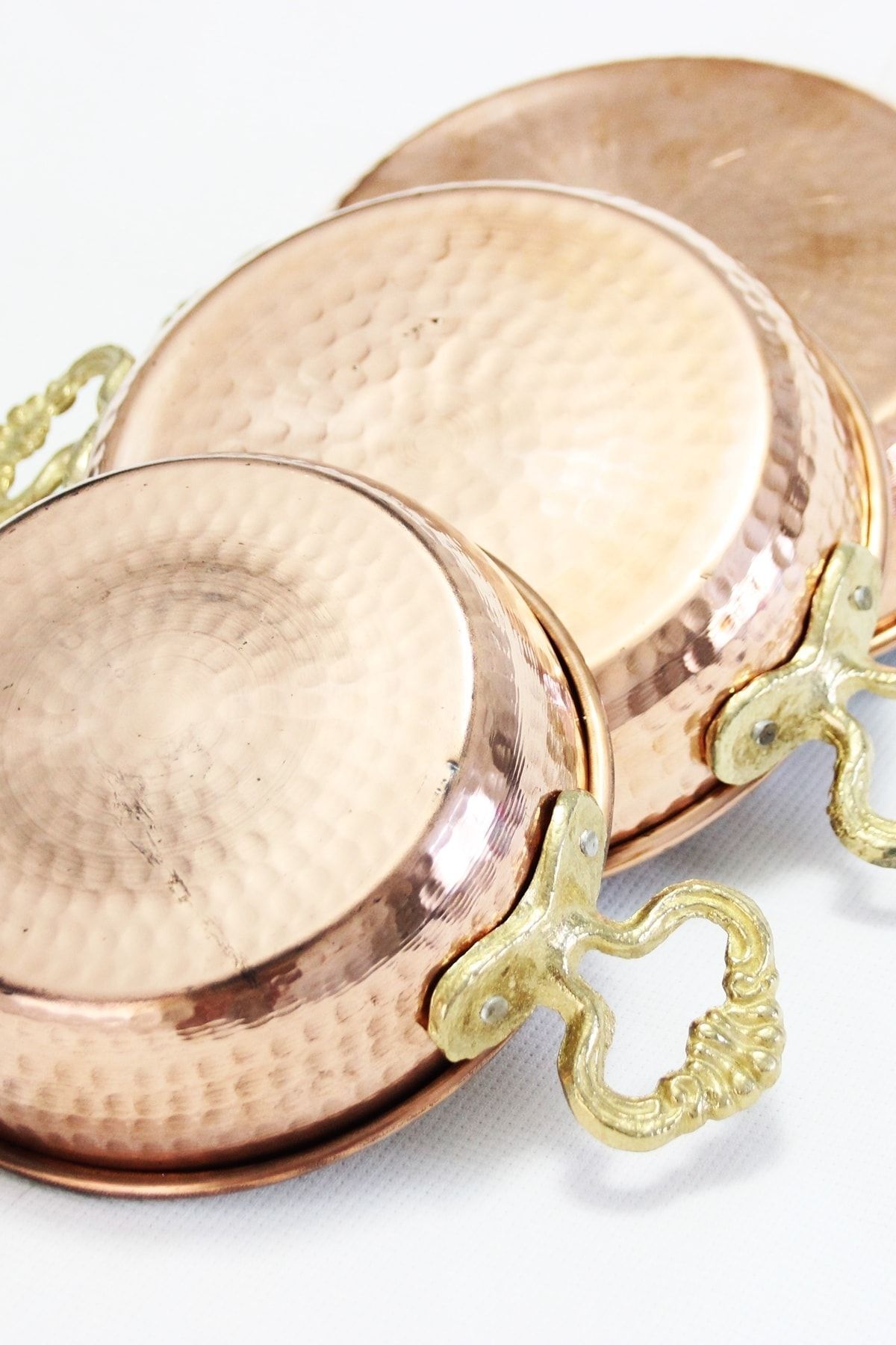 3 Lü Kalın Bakır Sahan Yumurta Kalın Tava Seti