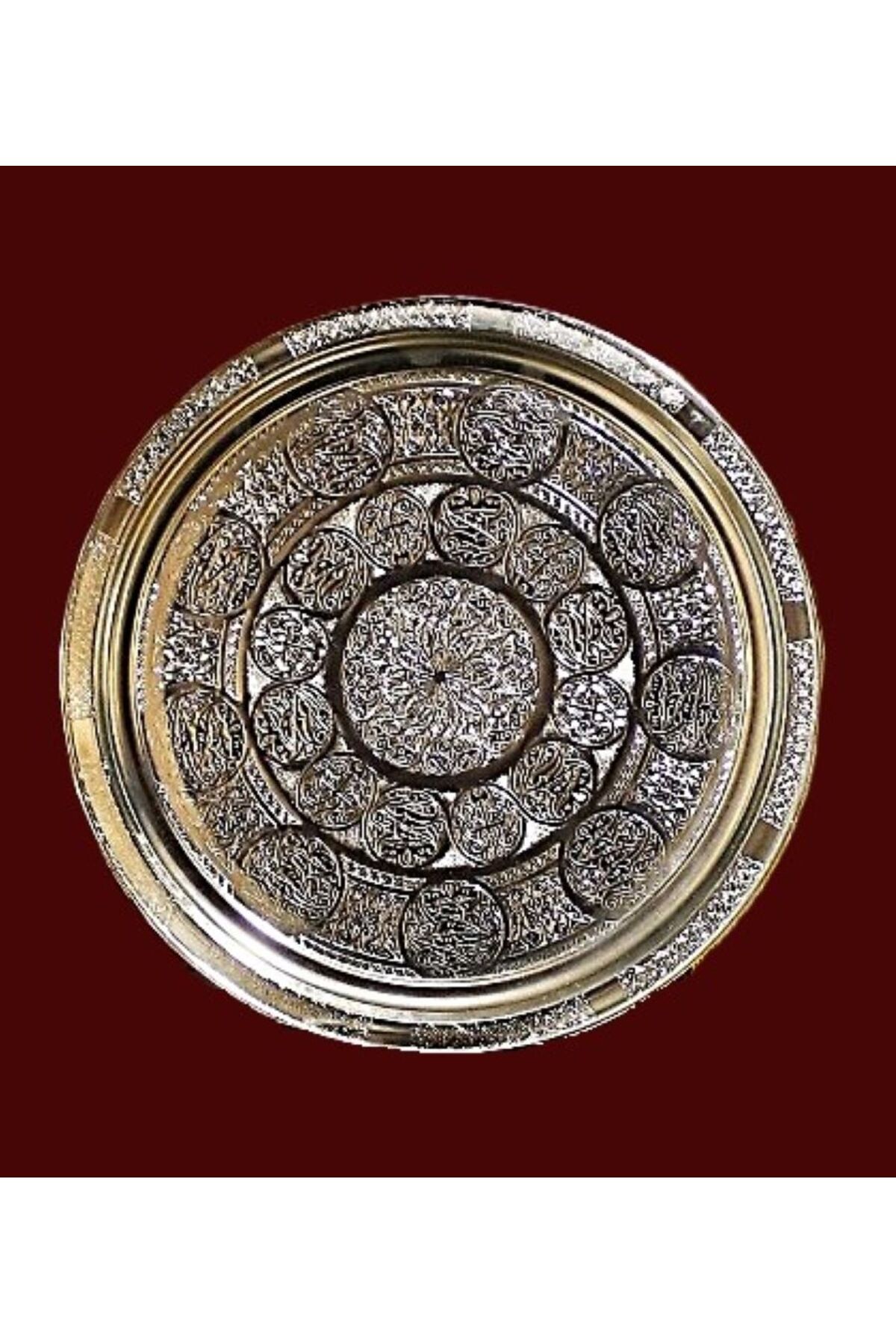 Bakır Görünümlü Desenli Tepsi Paslanmaz -Lokanta ve Restorantlar için tepsi