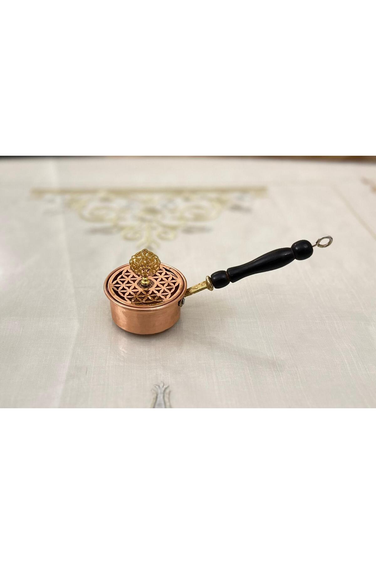 Bakır Lüx Yaşam Çiçekli Tütsülük Buhurdanlık Sosluk Yaşam Çiçekli