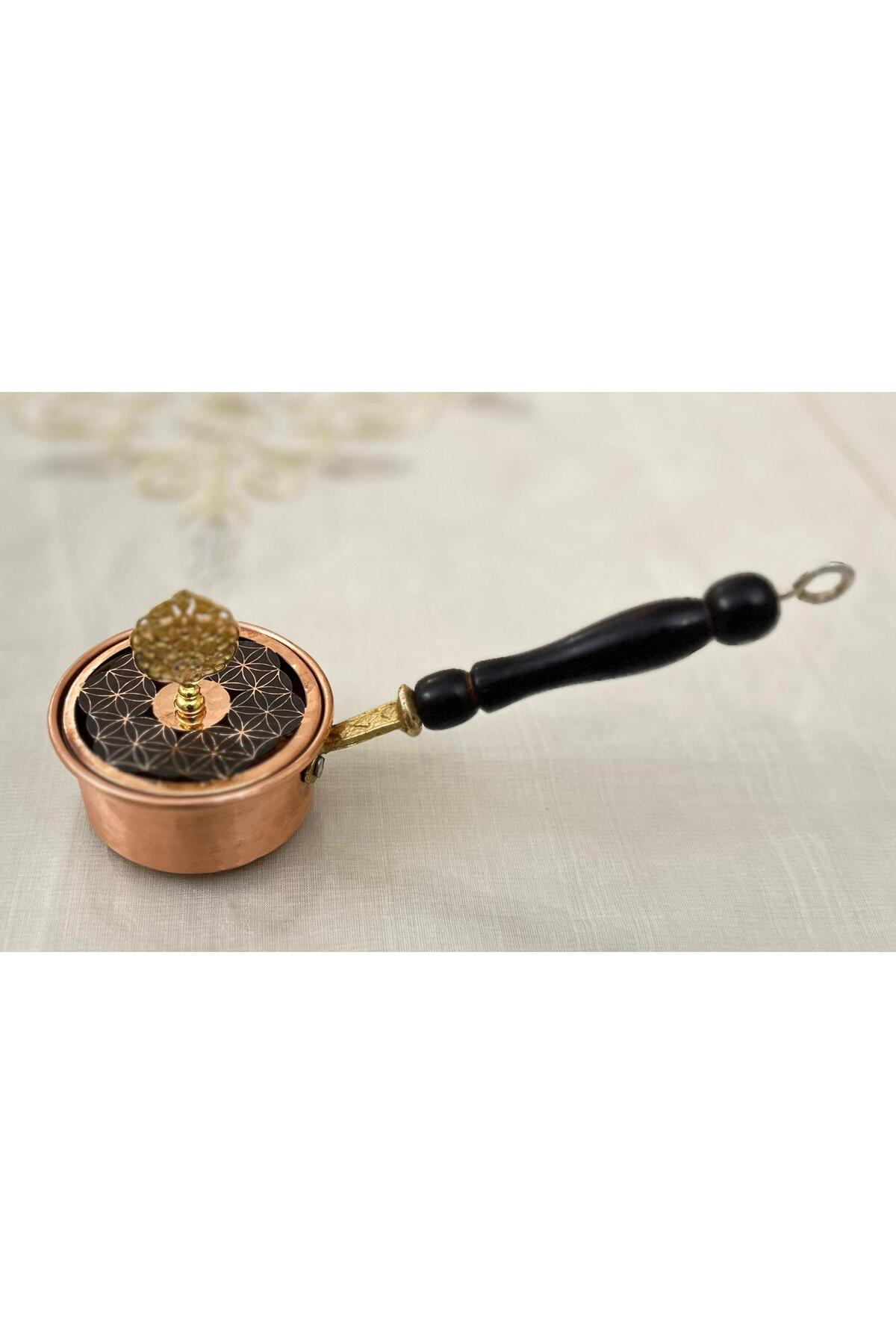 Bakır Lüx Yaşam Çiçekli Tütsülük Buhurdanlık Sosluk Yaşam Çiçekli