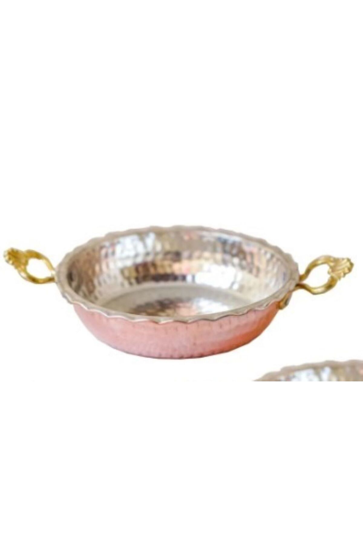 Kalın Bakır Sahan Yumurta Tava Kuymak Menemen Desenli Tava 18 CM