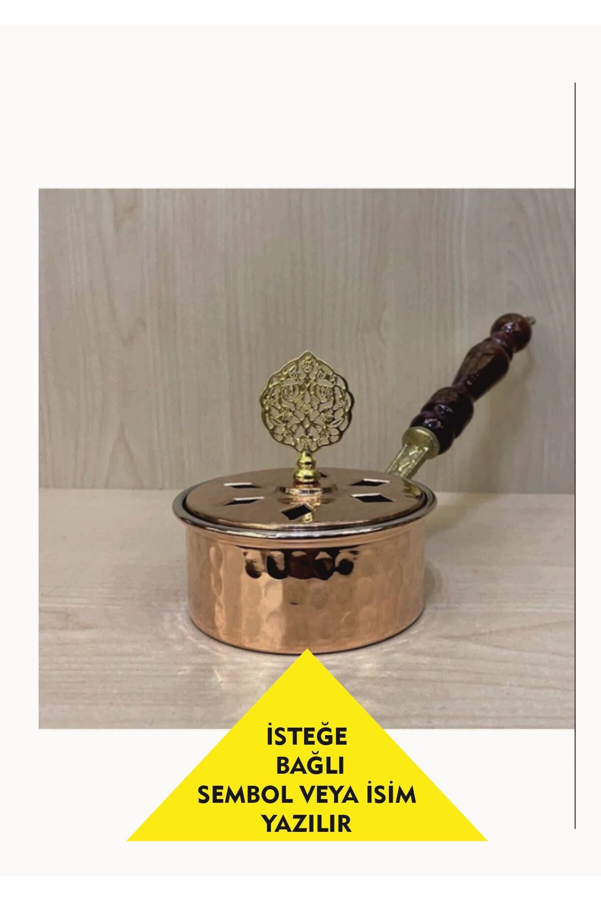 Bakır Tütsülük Gezdirme Buhurdanlık Tütsülük-İSTEĞE BAĞLI İSİM VEYA SEMBOL YAZDIRILIR