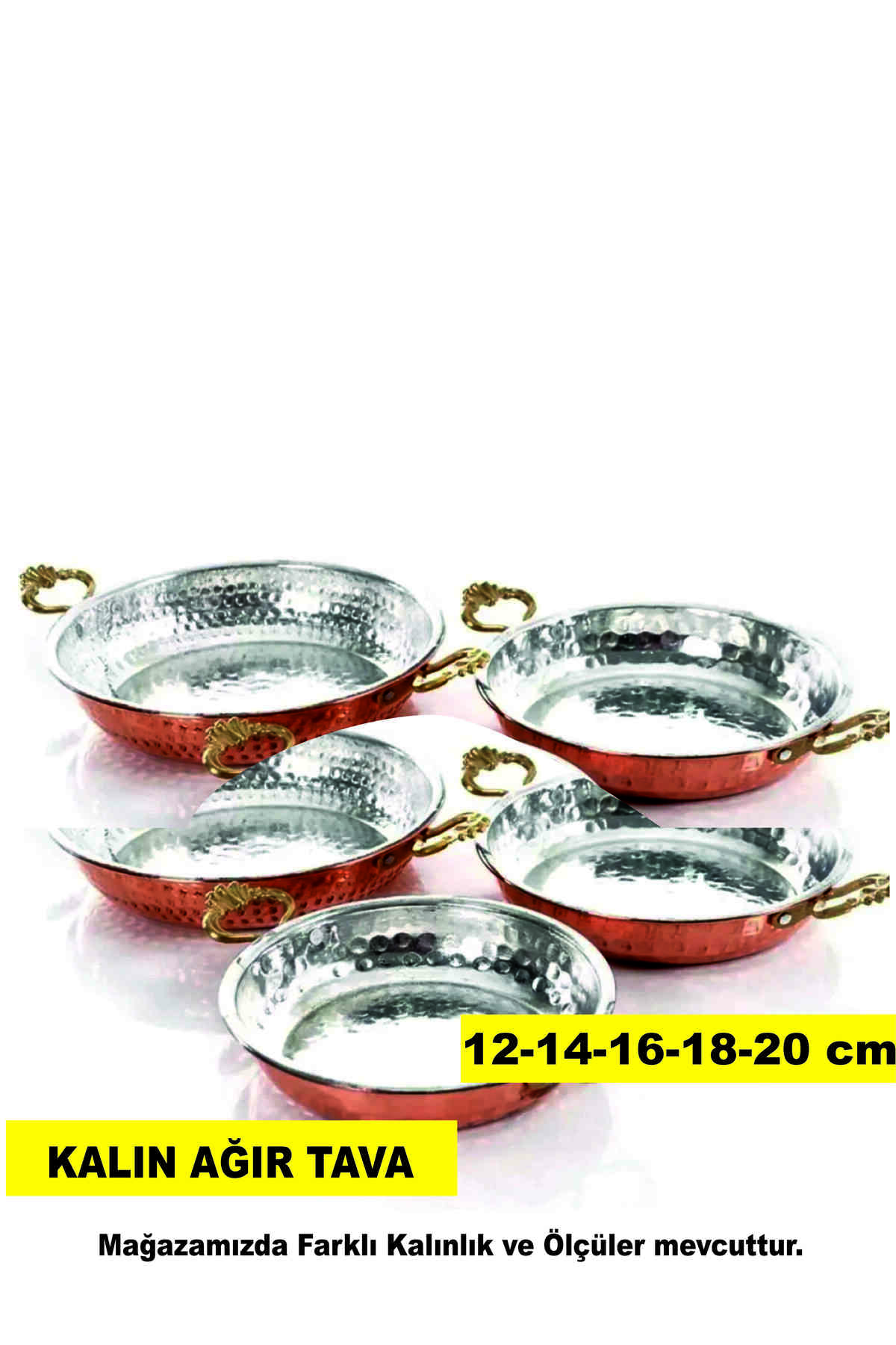 Dövme Bakır Tava Seti 5'li 12-14-16-18-20