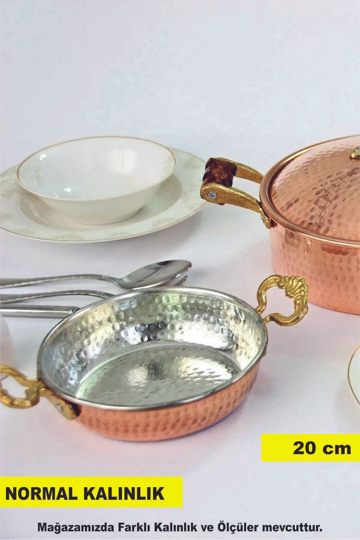 20 Cm Dövme Bakır Sahan Yumurta Tava Kuymak Menemen Tava 20 Cm