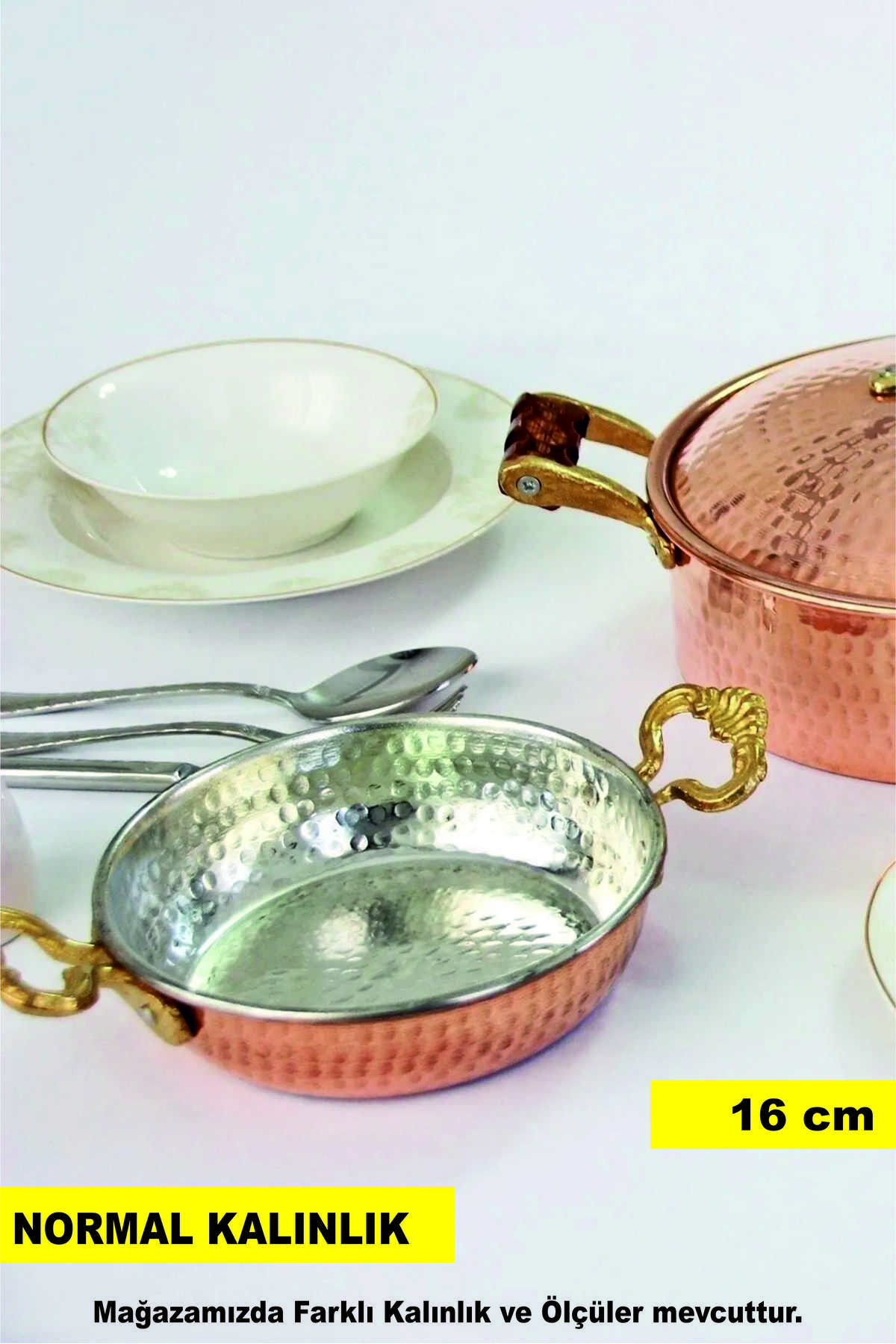 16 Cm Kalın Bakır Sahan Yumurta Tava Kuymak Menemen Tava 16 Cm