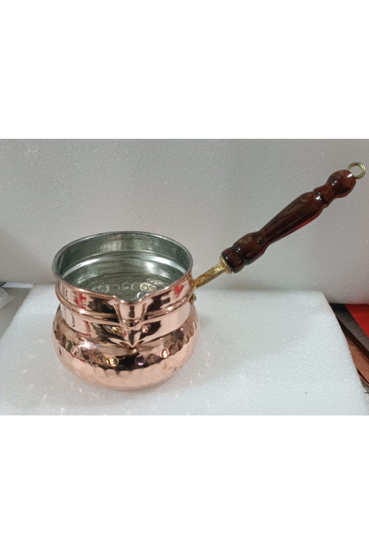 Bakır Dövme Büyük Boy Sütlük Büyük Boy Cezve Ve Sosluk