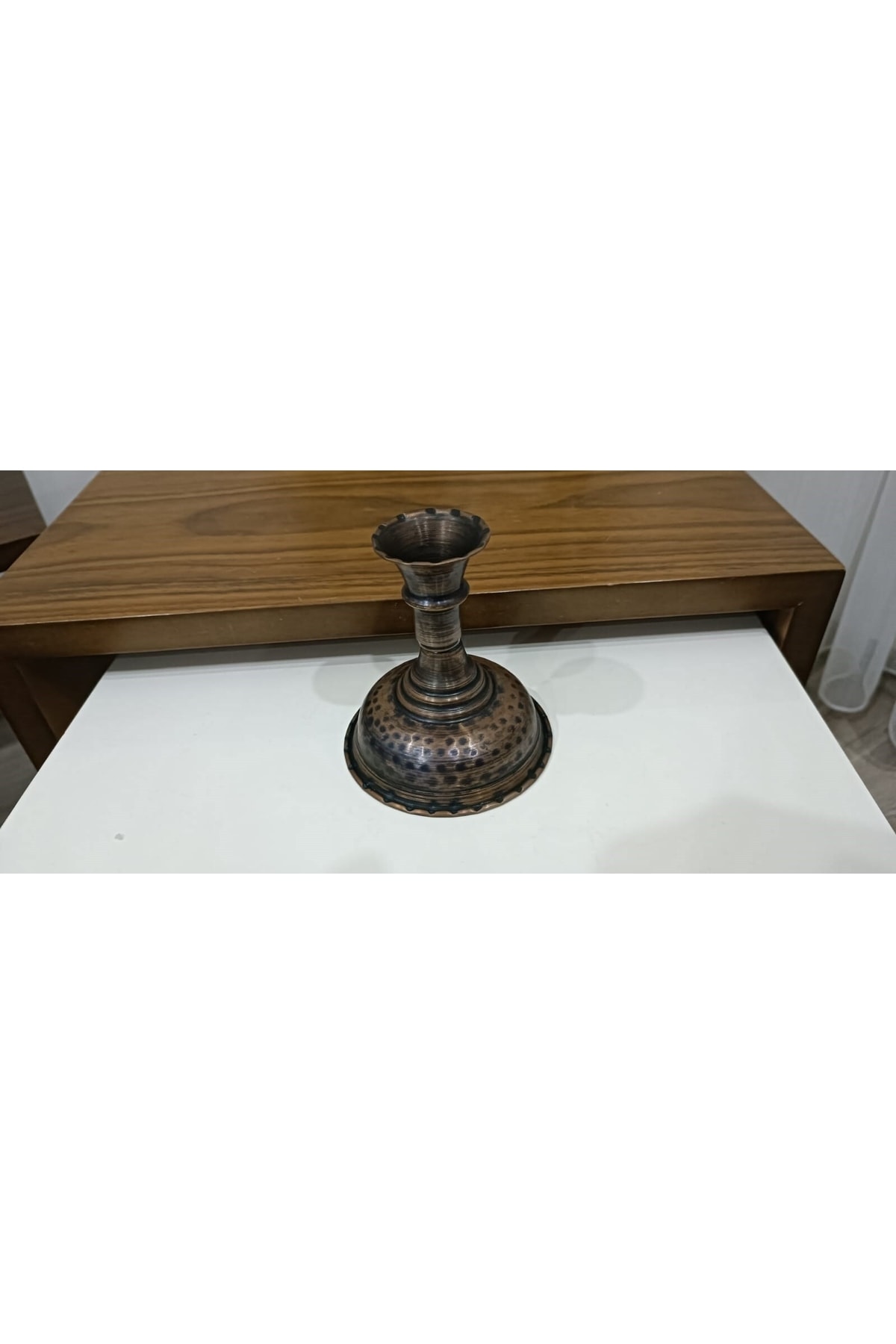 Bakır Şamdan Mumluk 3 Lü Set