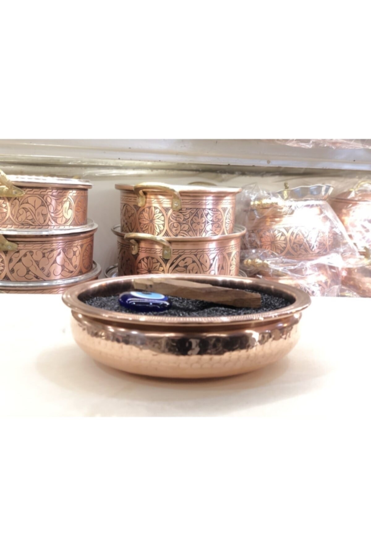 Lüx Bakır Nazar Boncuklu Tütsülük Buhardanlık